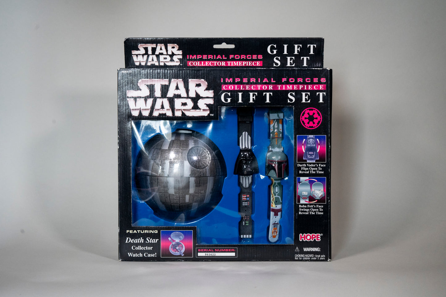 Imperial Forces Star Wars Watch Gift Set, Death Star Case with Darth Vader & Boba Fett Watch, Star Wars, Hope, 1997, Boxed Sealed