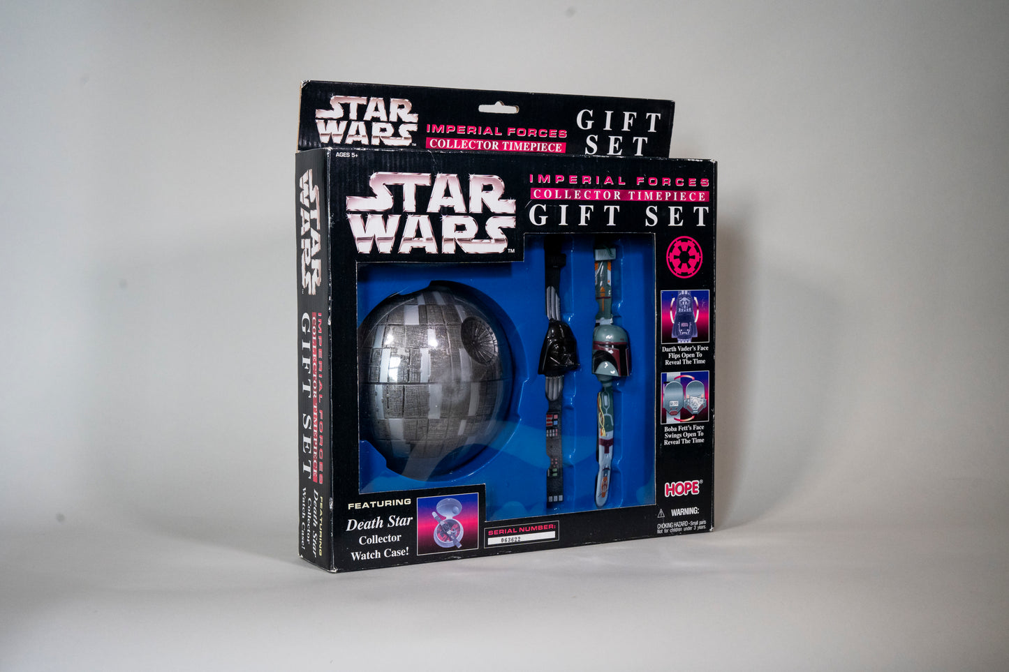 Imperial Forces Star Wars Watch Gift Set, Death Star Case with Darth Vader & Boba Fett Watch, Star Wars, Hope, 1997, Boxed Sealed