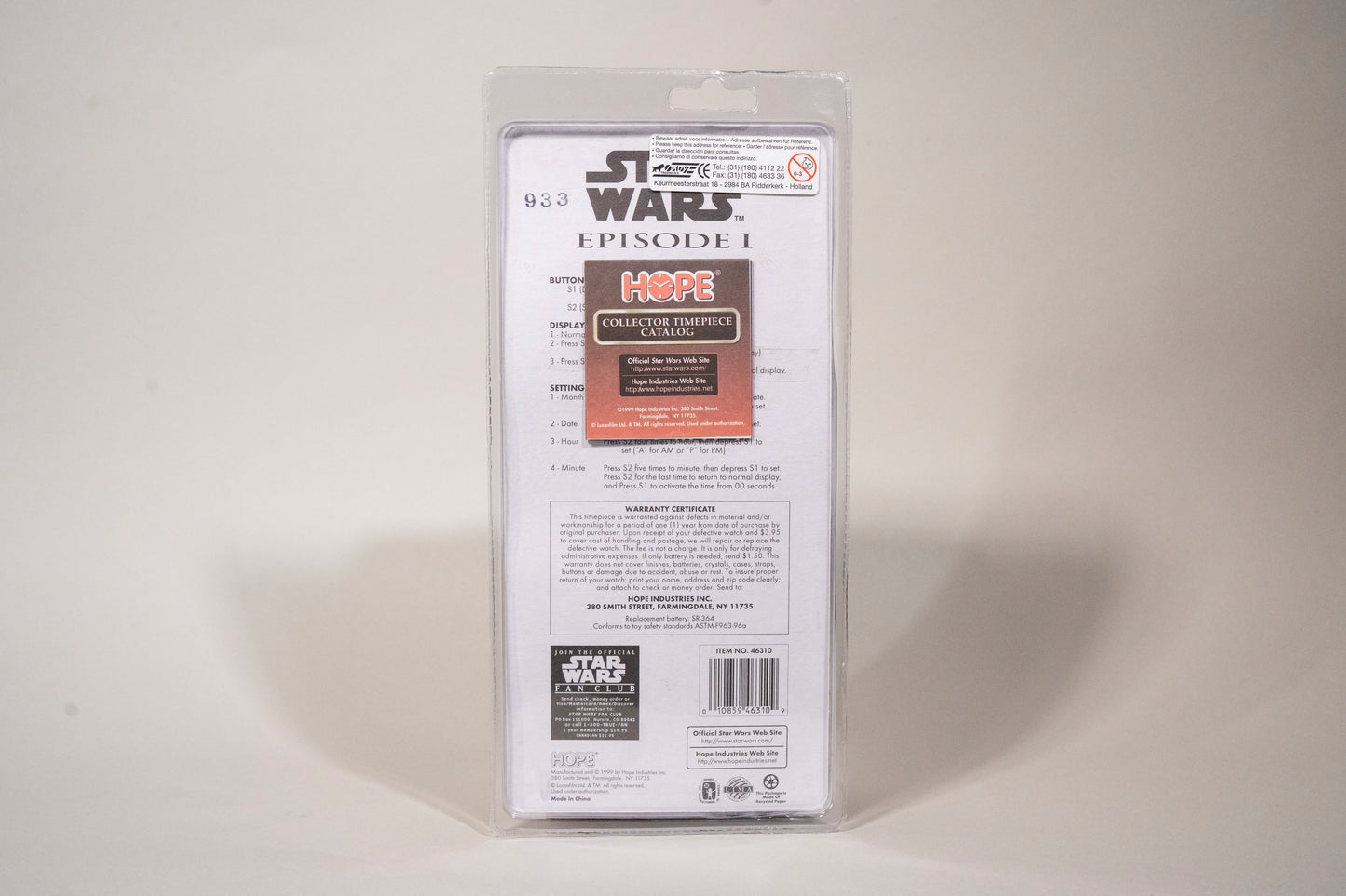 Obi-Wan-Kenobi Watch, Star Wars, Episode I, Hope, 1999, Boxed Sealed