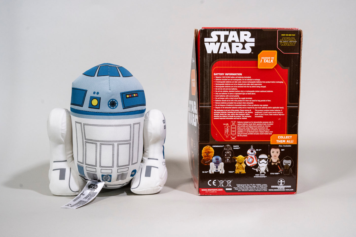 R2-D2 Talking Plush, Star Wars, The Force Awakens, Disney, Underground Toys, Open Boxed