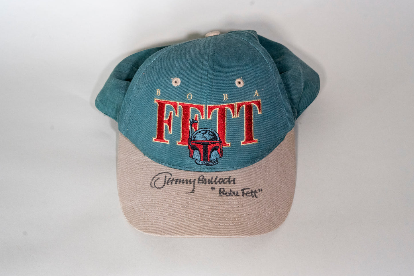 Signed Jeremy Bulloch Boba Fett Embroidered Hat, Star Wars, Fresh Caps, 1996