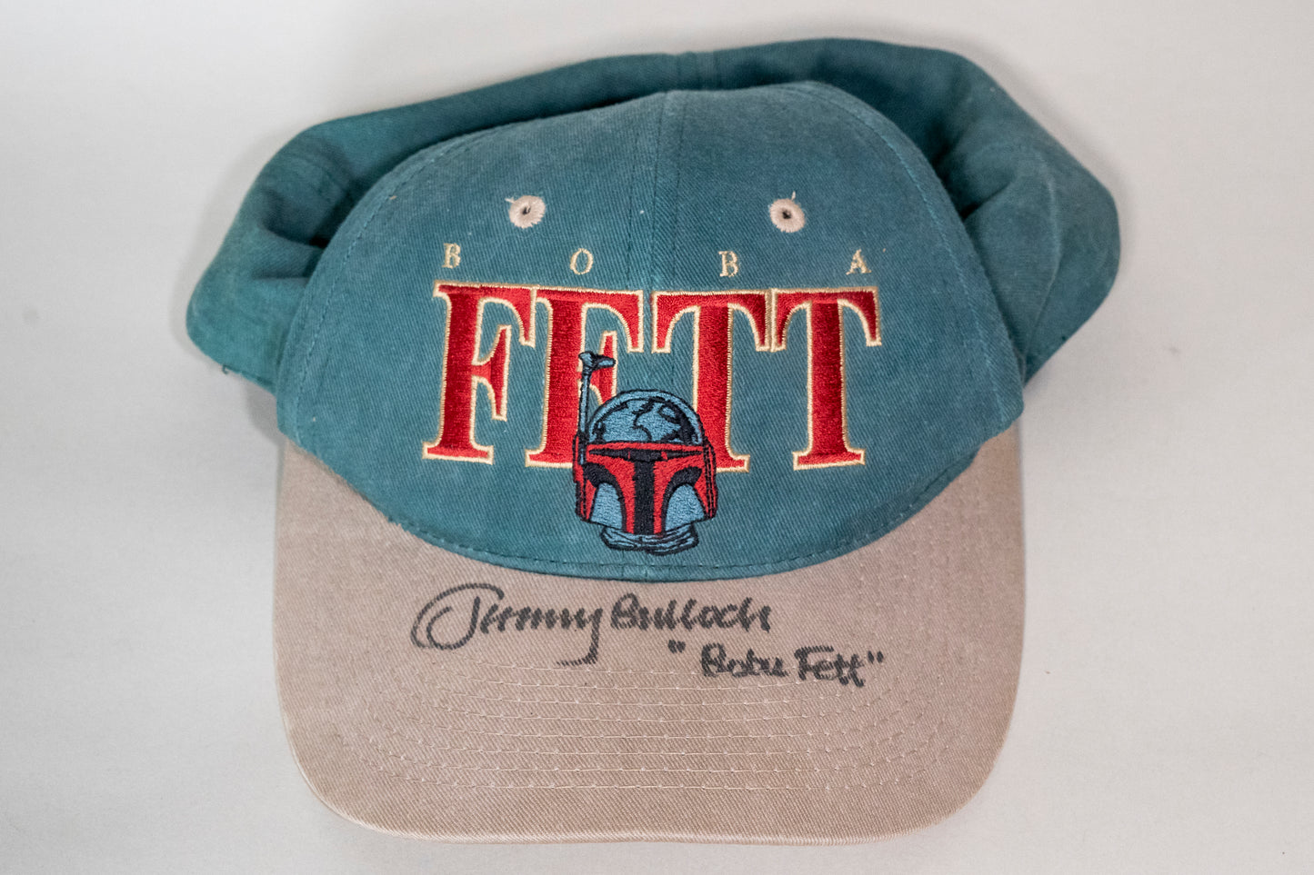 Signed Jeremy Bulloch Boba Fett Embroidered Hat, Star Wars, Fresh Caps, 1996