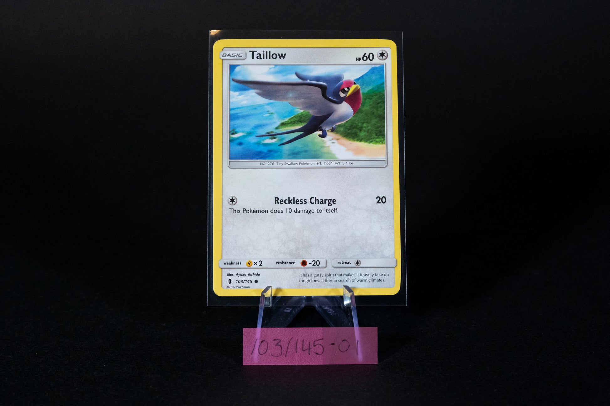 103/145, Taillow, Pokemon, Sun & Moon, Guardians Rising, 2017, Common, Tenrec Studios 103/145, Taillow, Pokemon, Sun & Moon, Guardians Rising, 2017, Common, Tenrec Studios