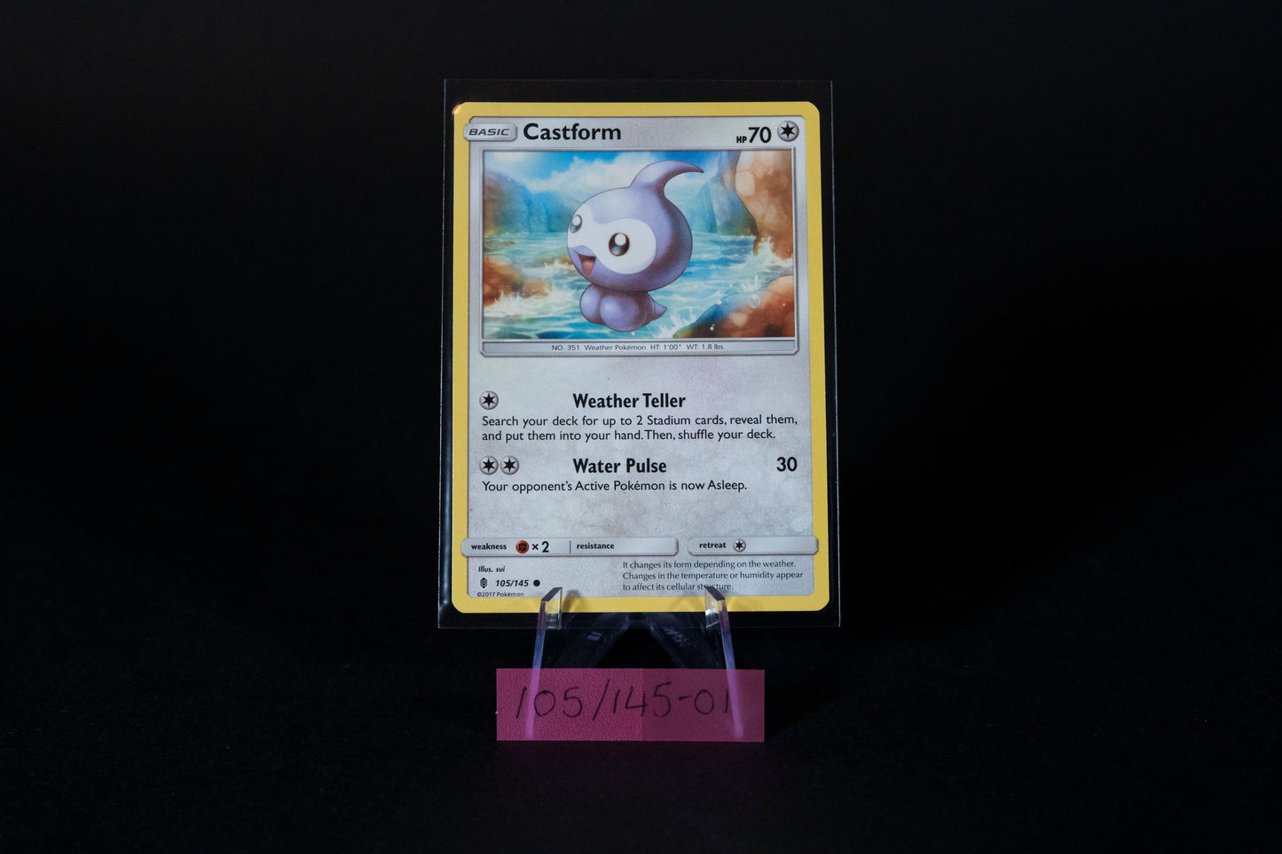 105/145, Castform, Pokemon, Sun & Moon, Guardians Rising, 2017, Common, Ungraded, English