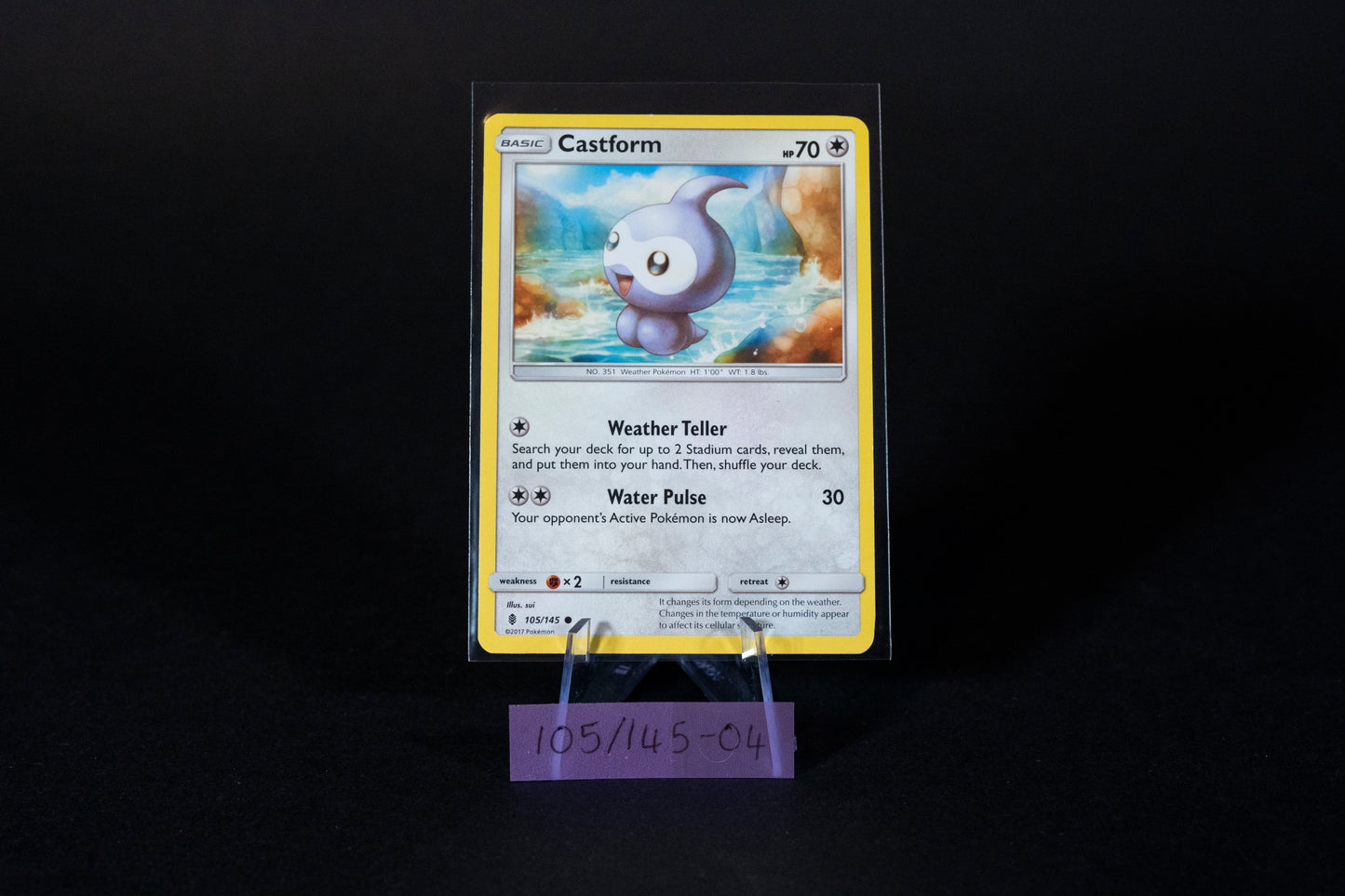 105/145, Castform, Pokemon, Sun & Moon, Guardians Rising, 2017, Common, Ungraded, English