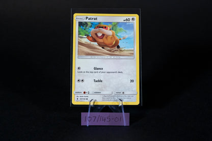 107/145, Patrat, Pokemon, Sun & Moon, Guardians Rising, 2017, Common, Ungraded, English