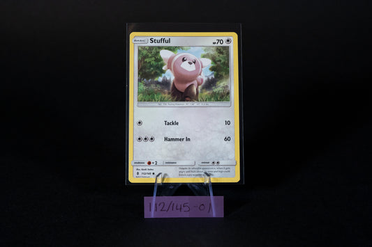 112/145, Stufful, Pokemon, Sun & Moon, Guardians Rising, 2017, Common, Ungraded, English