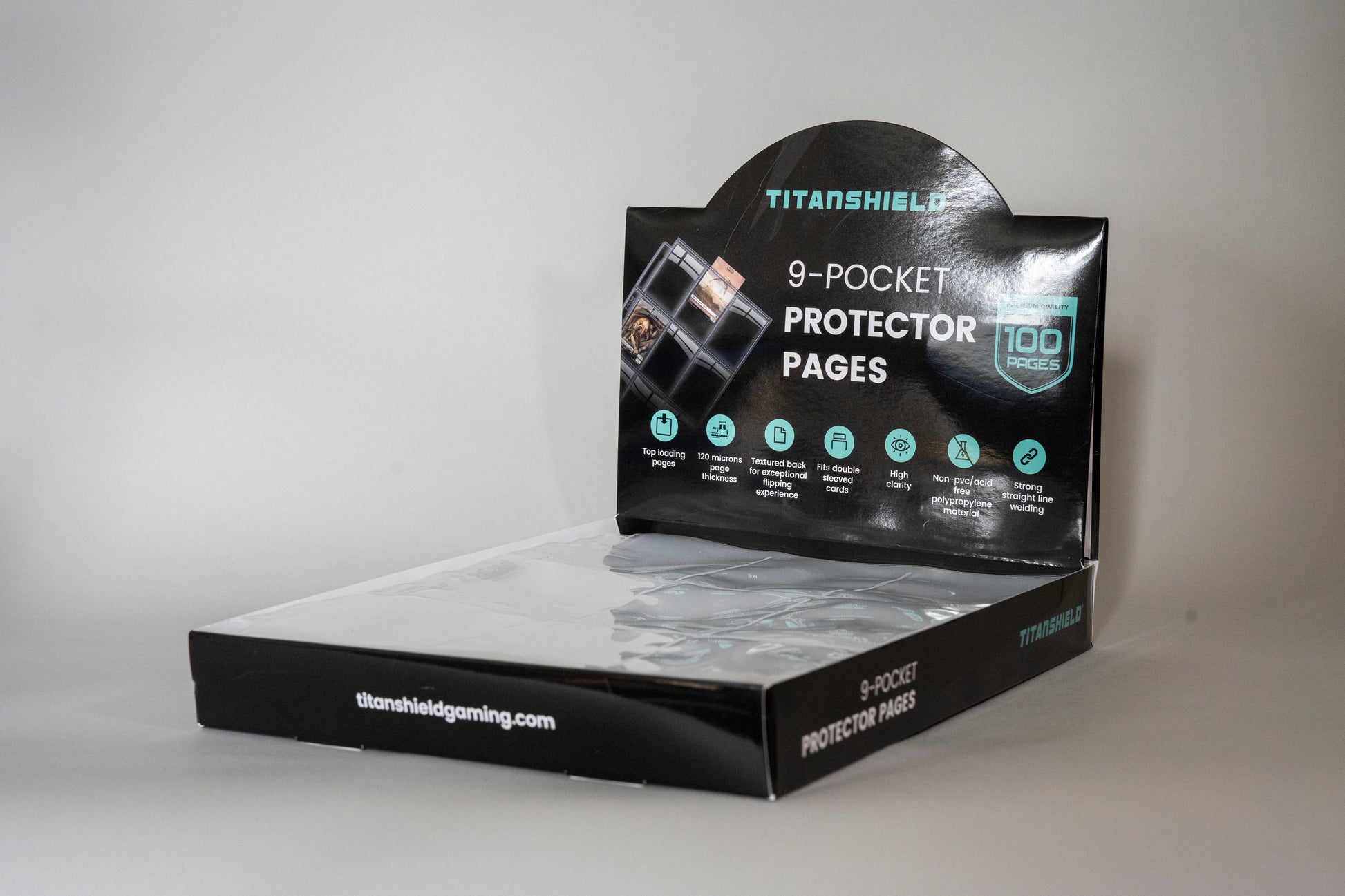 TitanShield - 9 Pocket Protector Pages - TCG Sleeve Pages Tenrec Studios TitanShield - 9 Pocket Protector Pages - TCG Sleeve Pages Tenrec Studios