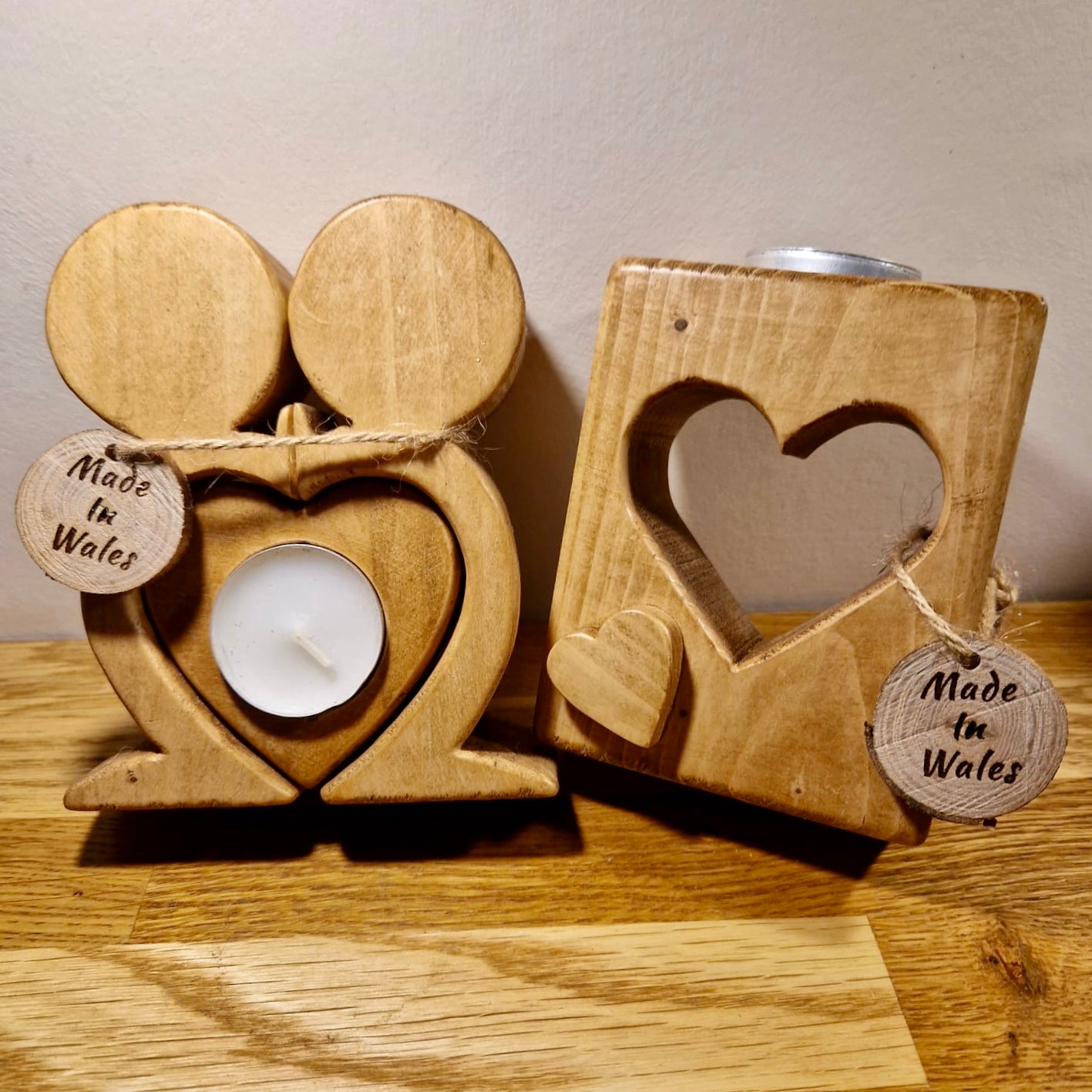 Love heart tea store light holders