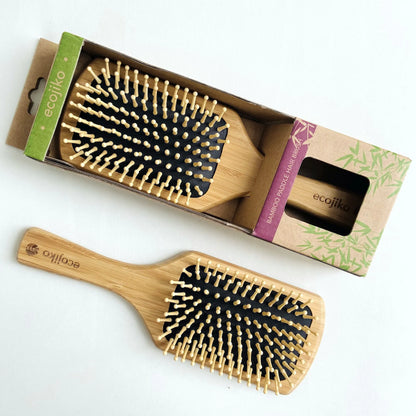 Bamboo Eco Friendly Paddle Hair Brush - Ecojiko