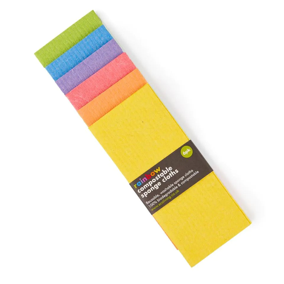 Compostable Sponge Cleaning Cloths (Rainbow) - ecoLiving