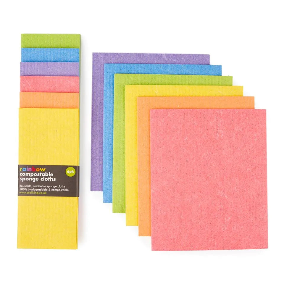 Compostable Sponge Cleaning Cloths (Rainbow) - ecoLiving