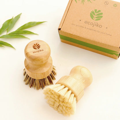 Pot Scrubbing Brushes (pair in gift box) - Ecojiko